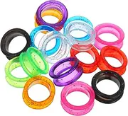HONMEET 16Pcs Soft Silicone Scissors Inserts Comfortable Finger Rings for Hairdressing Durable Thumb Protection Non Slip Grooming Accessories Colors for Barbers