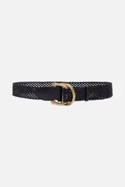 DOUBLE D-RING BELT SOLID BLACK
