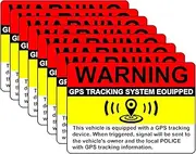 8 Pack GPS Tracking Stickers for Cars - Double-Sided Visible Anti-Theft Vinyl Decals, 2.5"x3.5" Weatherproof UV Resistant Window Stickers, Easy to Apply Deterrent to Prevent Auto Theft
