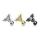 CZ Cluster Triangle Top Ear Cartilage Piercing Tragus Rook Daith Barbell Studs
