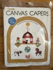 VTG 1980 Leisure Arts Canvas Capers Down On the Farm Kit 105 by Dick Martin NOS