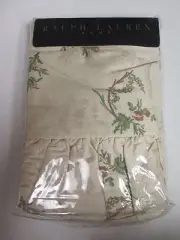 RARE Ralph Lauren CLARICE Neutral Red Blue Floral 2 Ruffled King Pillowcases