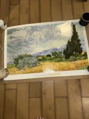 Poster Vincent van Gogh's painting "Wheatfield with Cypresses" 36x24