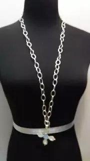 Brighton Brushed Silvertone & Swarovski Versailles Mercury JN646A Necklace NWT