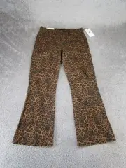 7 For All Mankind Jeans Womens 30 HW Slim Kick Leopard Print Coated Denim NEW