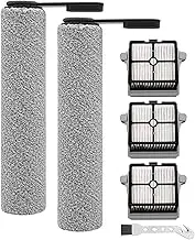 Jegehoyo Brush Roller and Filter Kit for Tineco FLOOR ONE S7 PRO/FLOOR ONE S6 Cordless Wet and Dry Vacuum Cleaner Replacement Parts, 2 Brush Rollers, 3 HEPA Filters, 1 Cleaning Brush