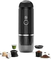 [Bewinner] Portable USB Coffee Maker for Travel, Mini Espresso Machine with Self Heating, Auto Extraction for Car Camping Travel RV Hiking Office (Black)