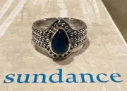 NWT Sundance Catalog Silver Apatite “Deep Blue Sea Ring” Size 8 $138