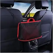 ATATHXHQay Car Net Pocket Handbag Holder Universal Multifunction Car Organizer Seat Gap Storage Mesh Pocket Interior Accessories(Black red)