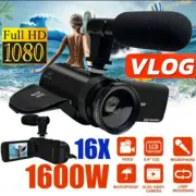 HD 1080P Digital Video Camera Camcorder YouTube Vlogging Recorder W/Microphone