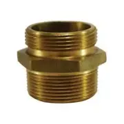 444040 Fire Hose Hex Nipple, 1-1/2 in NPT x 1-1/2 in NST, Brass