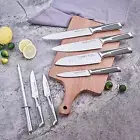 Kitchen Knife Set, 15 Piece Knife Sets with Block, Chef Knives with Non-Slip