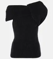 [Rick Owens] Rick Owens Porterville asymmetric wool-blend top AU 14 black