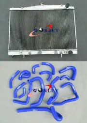 FOR NISSAN R33 R34 GT GTT GTR 1999-2000 AUTO/ MT Aluminum Radiator&SILICONE HOSE