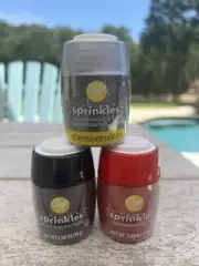 lot of 3 Wilton Sprinkles Sanding Sugar Black Silver Red Cupcakes Cookies Cakes