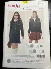 Burda pattern #9430 Kids School Uniform Skirt and Jacket size 6 - 12 UNCUT