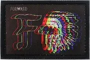 [Veworn] Forward Patch Printed Patch 2.3X3.4 Inches Hook & Loop Funny Stickers Applique for Hats Shirts Jackets Backpacks Vests Jeans (Forward)