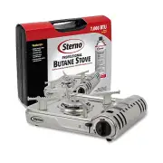 Sterno Butane Stove 7,000 BTU Butane Stove Stainless Steel In Plastic Case