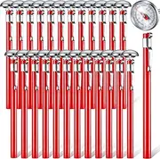 Xuhal 24 Pcs Stainless Steel Kitchen Thermometer with 5 Inches Red Long Stem1 Inch Dial Milk Frothing Food Thermometer for Oven Probe Meat Foam Grill BBQ Cooking Chocolate Water
