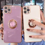 Ring Soft Case For iPhone 7 8 Plus 11 12 13 14 15 16 Pro X XR XS Max Stand Cover