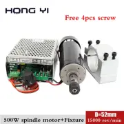 0.5KW Air Cooling Spindle Dc Motor + Power+ Cnc Collet 500W for 3D Printer Monit