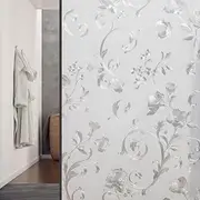 JLHOUSE 061 Window Film Privacy Film Frosted Decorative No Glue Self Static Cling Anti UV Removable for Home Living Room Bedroom Bathroom Kitchen Office