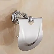 Bathroom Accessories Set Brass Shower Shelf Toilet Paper Holder Silver Crystal Wall Mounted Towel Bar Toilet Brush Holderpaper Holder 1