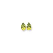 14k Yellow Gold 12x8mm Pear Peridot Checker Earrings