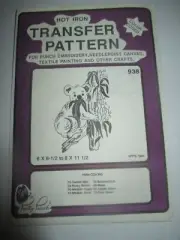 VINTAGE Pretty Punch IRON-ON Punch Embroidery TRANSFER - 938 KOALA BEARS