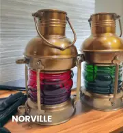 Nautical Antique Electric Lantern Copper Ship Lamp For Home Office Table Decor 9