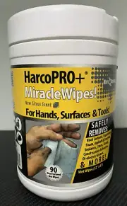HarcoPRO+ Miracle Wipes 90 Wet Wipes 12x6” For Hands, Surfaces & Tools *NEW/FAST