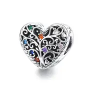 925 Sterling Silver Tree Of Life Zircon Bead Bracelet / Necklace Set