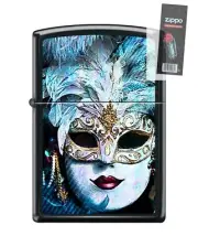 Zippo 67950 venetian mask mardi gras new orleans masquerade Lighter + FLINT PACK