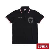 在飛比找momo購物網優惠-【EDWIN】男裝 網眼印花短袖POLO衫(黑色)