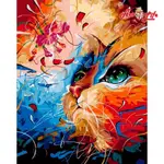 【ARTLIFE 藝術生活】50484彩色貓_50X65CM含框 DIY 數字油畫 彩繪 全館現貨