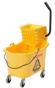 Mop Bucket Side Press Wringer Combo Commercial Rectangular Mop Bucket on Yellow
