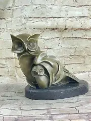 Salvador Dali Tribute Abstract Modern Art Owl Bronze Sculpture Marble Decor Sale