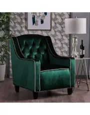 Milan Two Tone Tufted Emerald New Velvet Club Armchair
