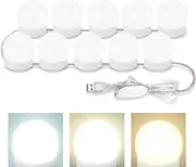 Heyone Consciot LED Vanity Lights For Mirror, Hollywood Style Vanity Lights With 10 Dimmable Bulbs, Adjustable Color & Brightness, USB Cable, Mirro...