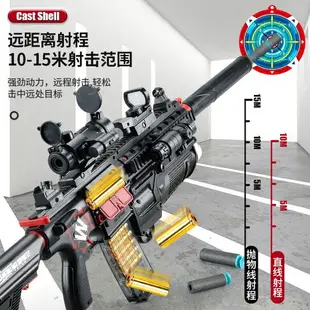 【免運】可開發票 玩具槍 軟彈槍 樂輝M416電動連發拋殼軟彈槍手自一體兒童玩具槍男孩搶仿真加特林