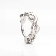 Sterling Silver Boho Leaf Nose Ring,Fits Nostril, Helix,Tragus & Rook Piercings