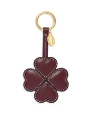 Gerard Darel Four Leaf Clover Leather Keychain