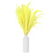 20PCS Yellow Pampas Grass Decor, 17" Artificial Faux Dried Grass Flower