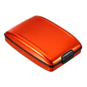 RFID Wallet Credit Card Holder Aluminum Metal Women Men Purse Hard Case Orange