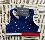 Tommy Hilfiger Girls Crop Bras Bralettes 2-Pack Blue/ Flag White Size Small 6-7