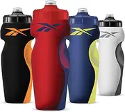 Reebok Squeeze Water Bottles With Athletic Design - Water Bottle 24 oz - Sports Water Bottle - Reusable Water Bottle For Gym, Running, Hiking etc, BPA Free (Red)