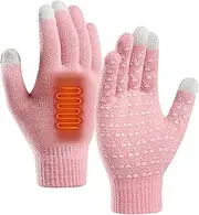 [Generic] Winter Gloves Women - Non Slip Warm Touchscreen Running Gloves,Knitted Winter Gloves with Touchscreen Fingers, Thickened Insulated Gloves for Cycling Biking Sporting Driving
