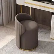 Stylish Vanity Chair with Backrest - PU Leather Dressing Table Stool, Solid Wood Frame, High Resilience Sponge, Comfortable Makeup Chair for Bedroom & Makeup Room (Brown) KeYJ