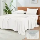 5-Pcs Split King Sheets Set for Adjustable Bed with Elastic Corner Straps, Hotel