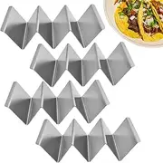 Stainless Steel Taco Stand,Set of 4 Stainless Steel Tortilla Holder Stand | W-Shaped Taco Tray, Holders Each Hold Up to 3 Tortillas, Oven, Grill, and Dishwasher